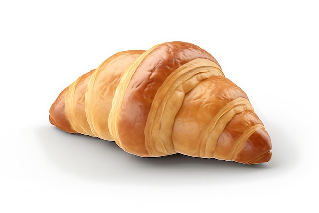 3d rendering of a croissant isolated on transparent background