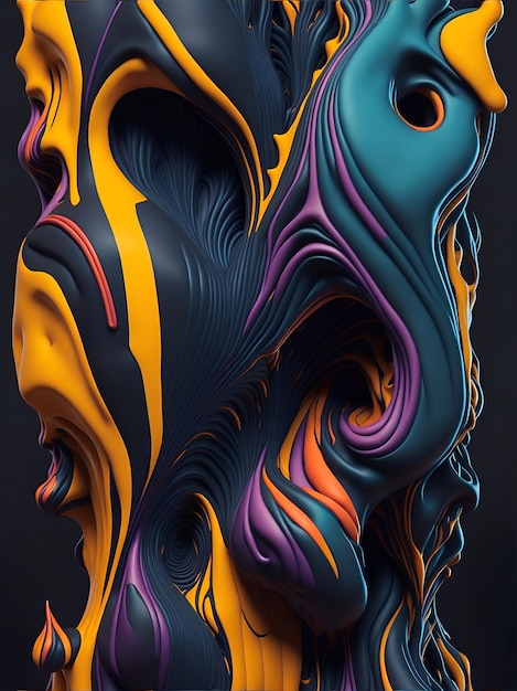 3d rendering cute abstract shape