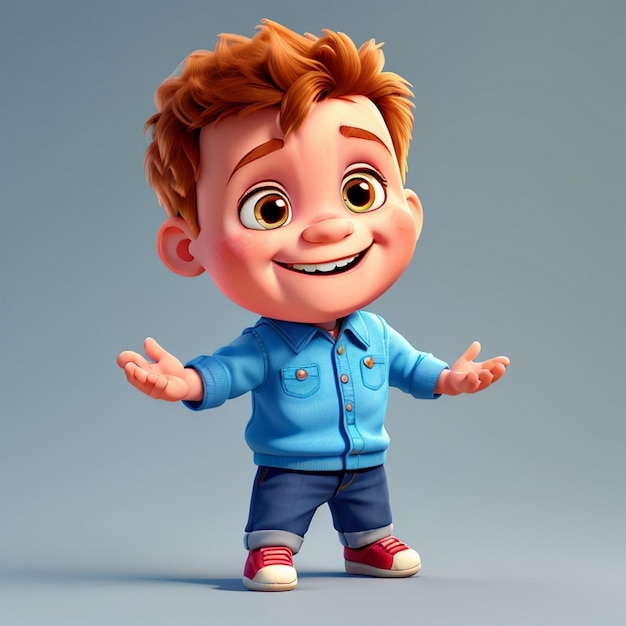 3D rendering of a cute cartoon baby scene