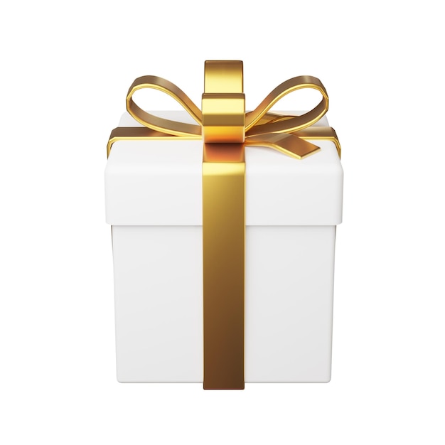 3D Rendering cute gift box for Merry Christmas isolated on the white background