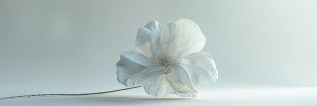 3D Rendering of a Cute White Flower in Wool Texture