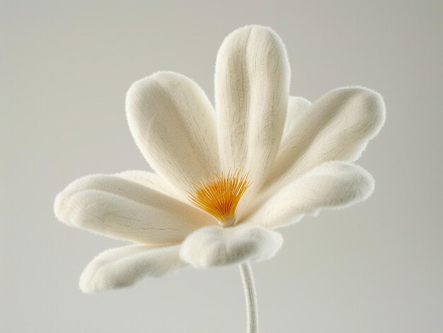 3D Rendering of a Cute White Flower in Wool Texture