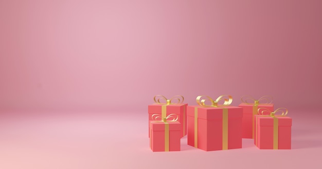 3d rendering Decorative gift box,  love and valentine's day celebrate,