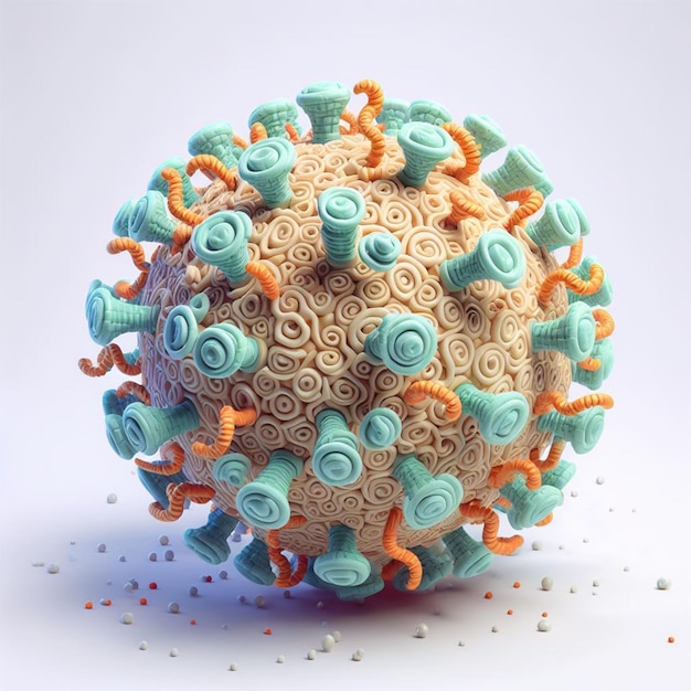 3d rendering of a dengue microbe