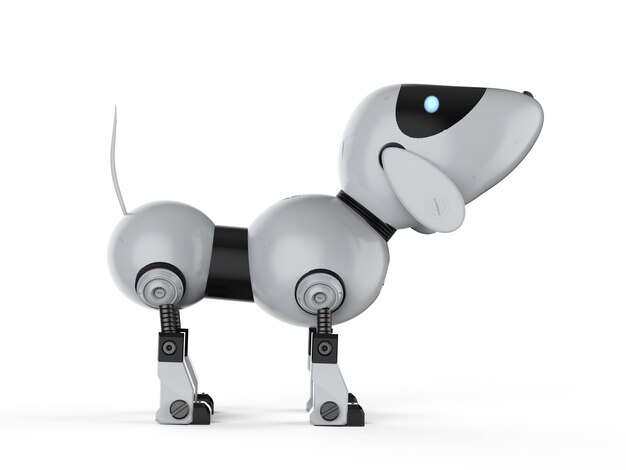 3d rendering dog robot on white background