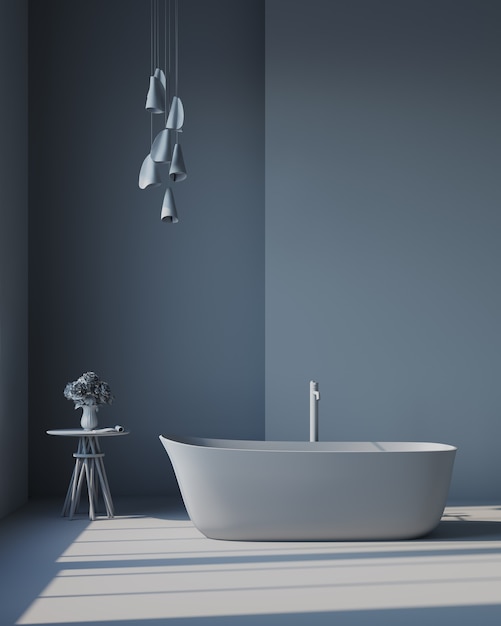 3D rendering of elegant minimal bathroom