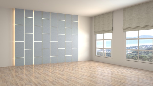 3D rendering of the empty interior room