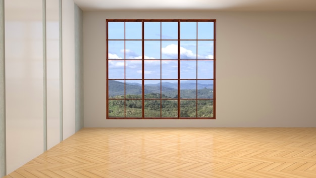 3D rendering of the empty interior room