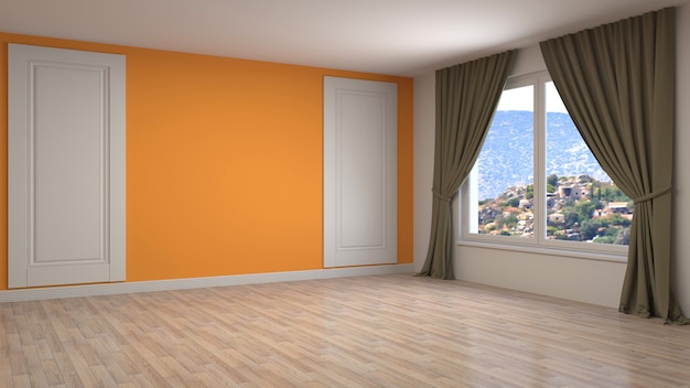 3D rendering of the empty interior room