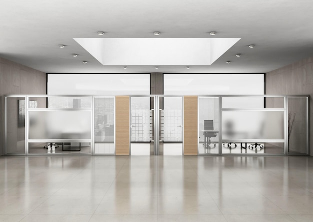 3d rendering empty office workstation partition interior