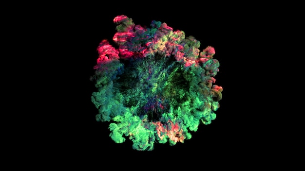 3D rendering of explosion smoke effect shock wave and diverging waves