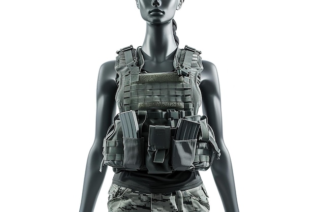 3d rendering of a female plastic mannequin wearing bulletproof vest Ai Generated