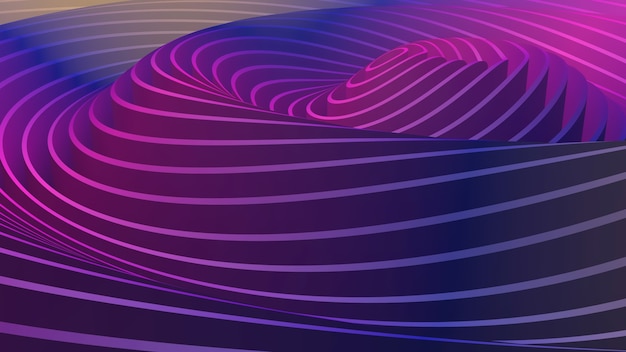 3D rendering fluctuations of abstract waves ripples in space