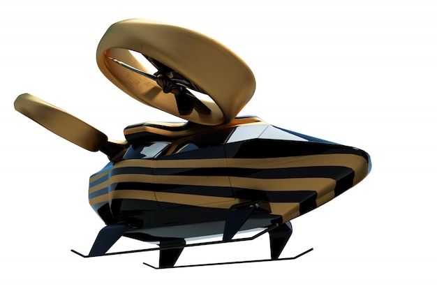 3d rendering of flying golden drone