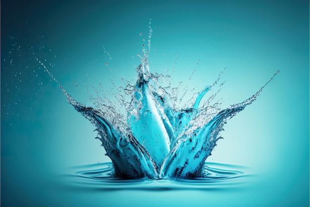 3D rendering fresh water splash