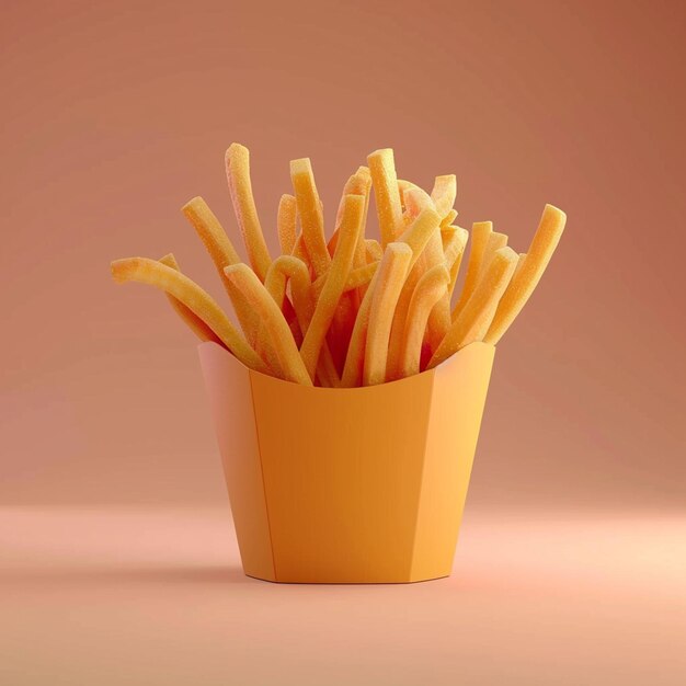 3d rendering of fried potato