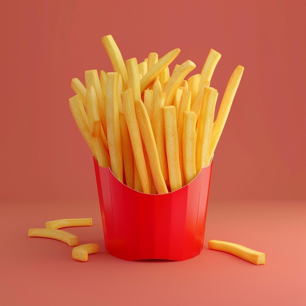 3d rendering of fried potato