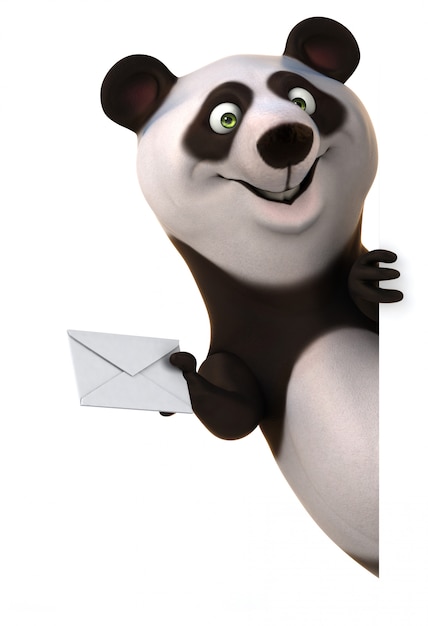 3D rendering of funny panda bear