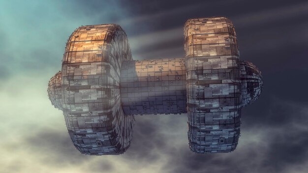 3D rendering Futuristic alien Spaceship