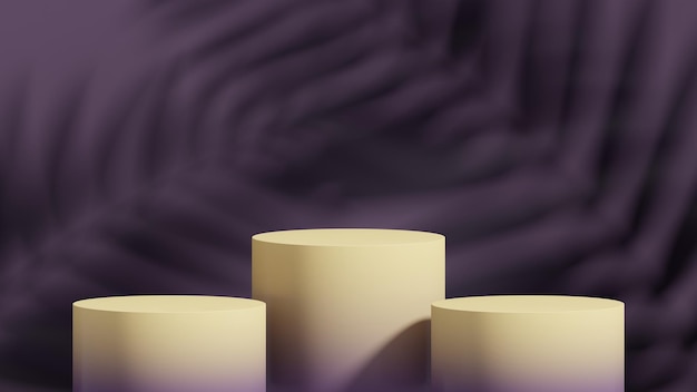 3d rendering of geometric podium with background