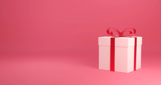 3d rendering gift box,  love and valentine's day celebrate,