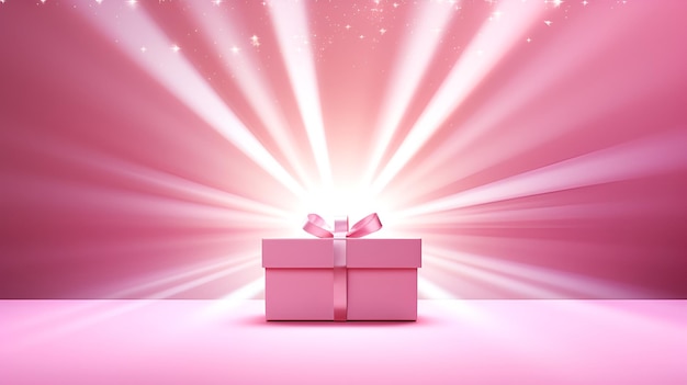 3d rendering gift box and ribbon