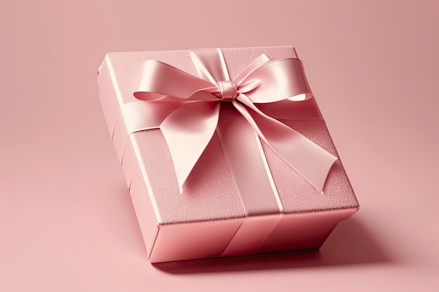 3d rendering gift box with pink tones Generative AI