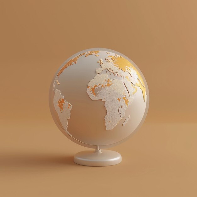 3d rendering of globe design isolated on background