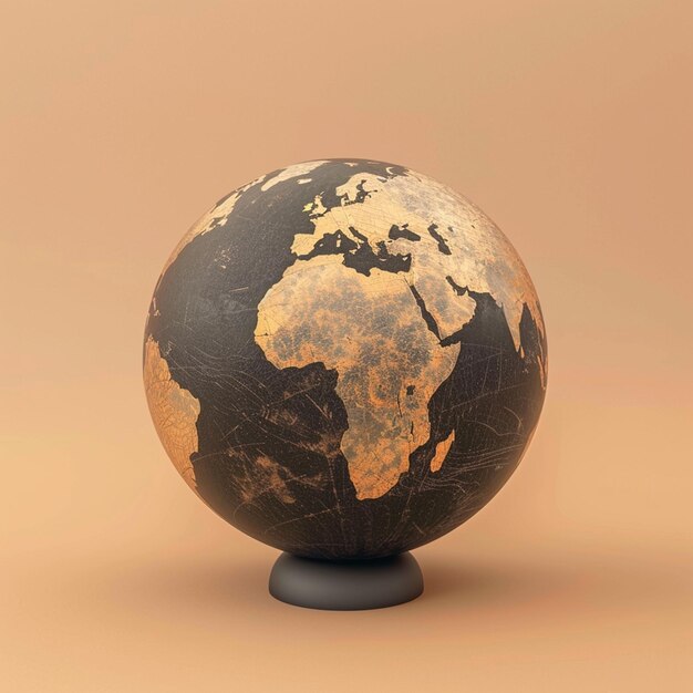 Photo 3d rendering of globe design isolated on background