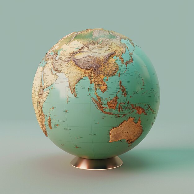 3d rendering of globe design isolated on background