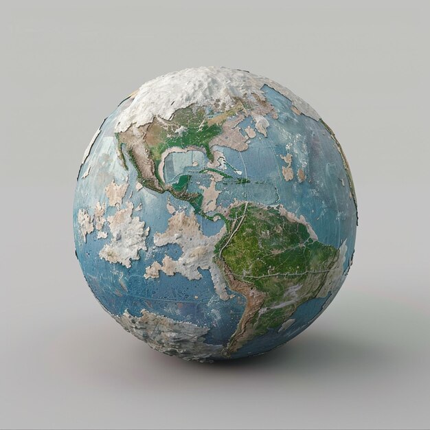 3d rendering of globe design isolated on background