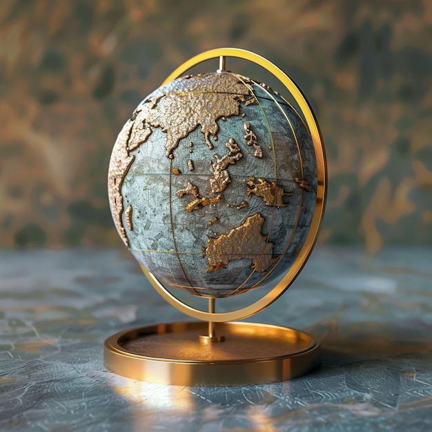 3d rendering of globe design isolated on background