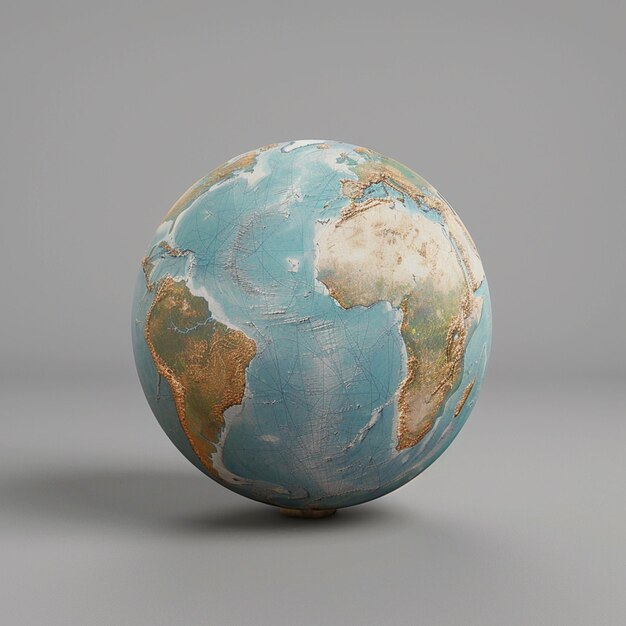 3d rendering of globe design isolated on background