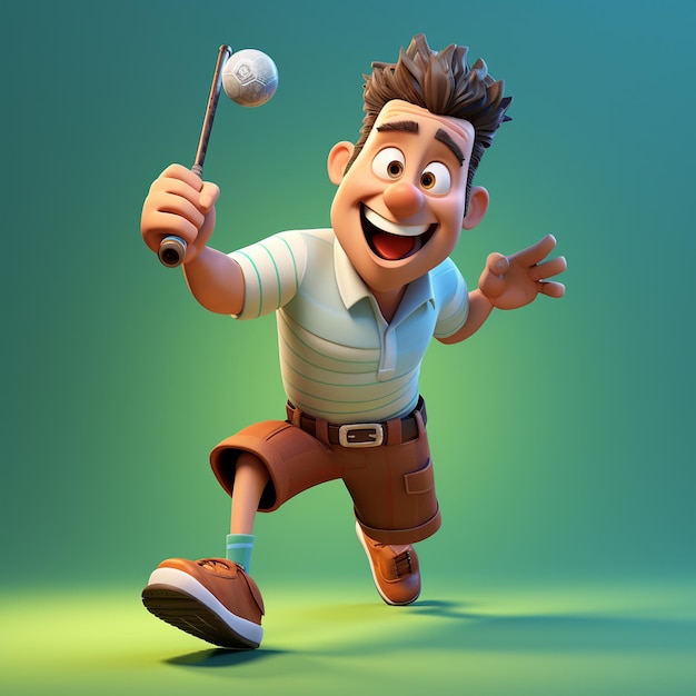 3d rendering of golf player in action