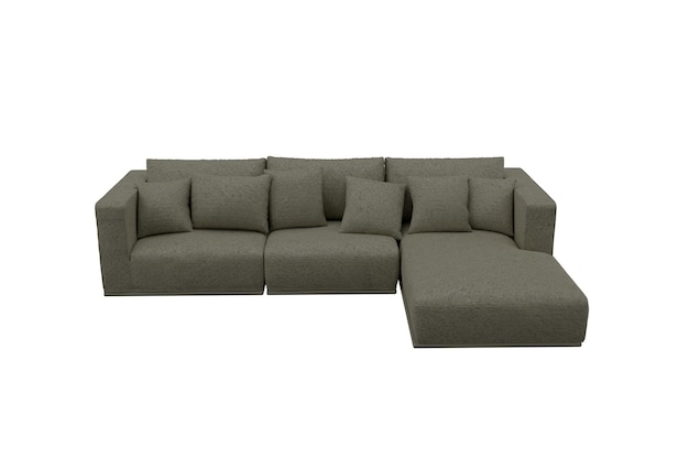 3d rendering gray corner sofa