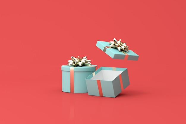 3D rendering of green gift box