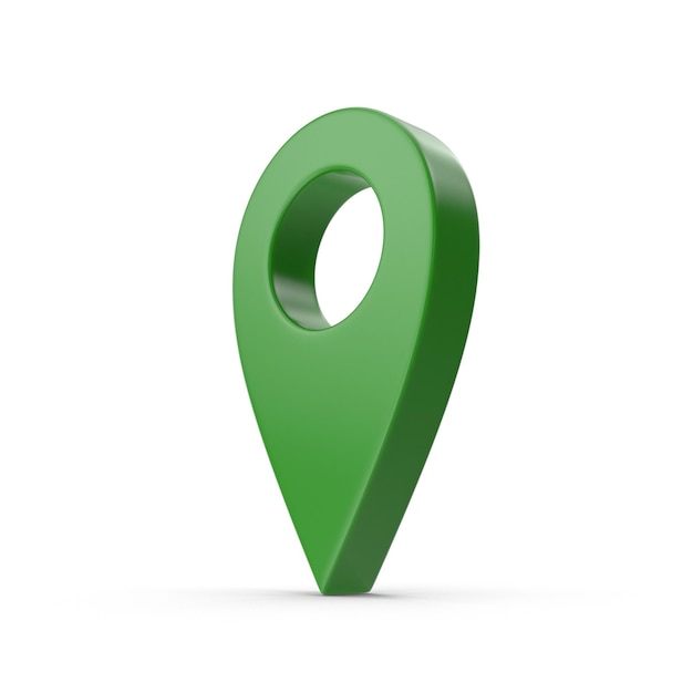 3d rendering Green location symbol of pin concept of green place for tourist or visitors Green gps