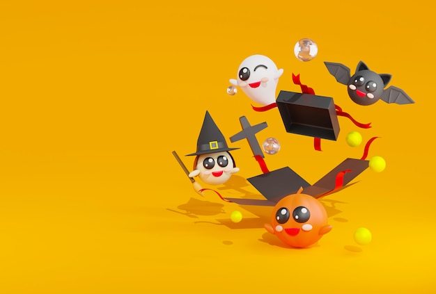 3D rendering of Halloween characters