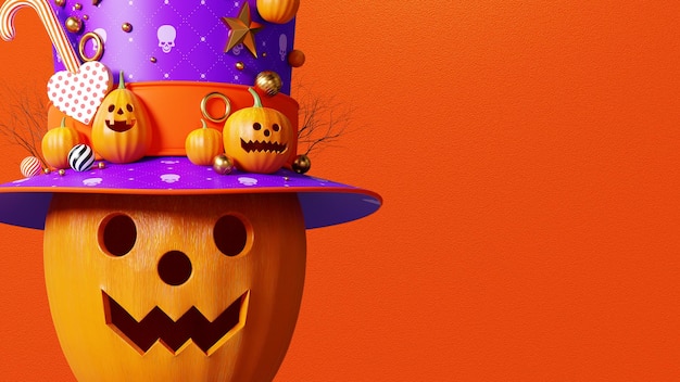 3d rendering halloween pumpkin background, beautiful pumpkin head decoration, orange rough texture