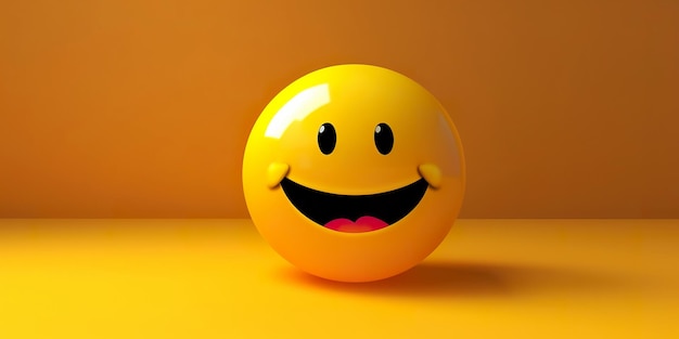 3D rendering Happy and laughing emoticon