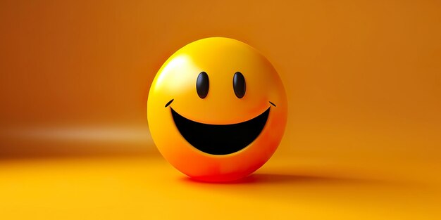 3D rendering Happy and laughing emoticon