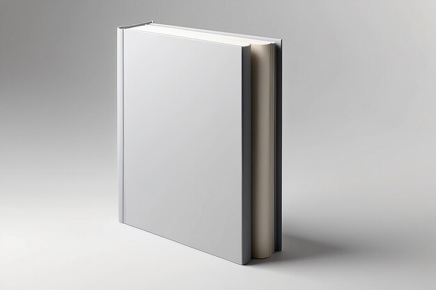 3D rendering hardcover book standing single book mockup isolated on light gray background