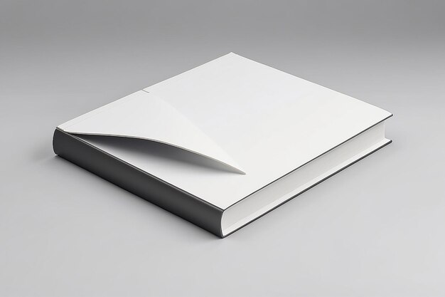 3D rendering hardcover book standing single book mockup isolated on light gray background