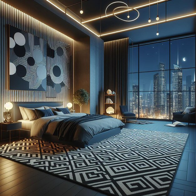 3d rendering of home inspiration modern luxury bedroom interior