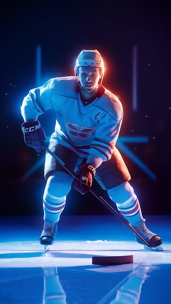 3d rendering of ice hockey player