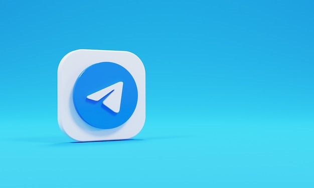 3d rendering icon logo telegram realistic