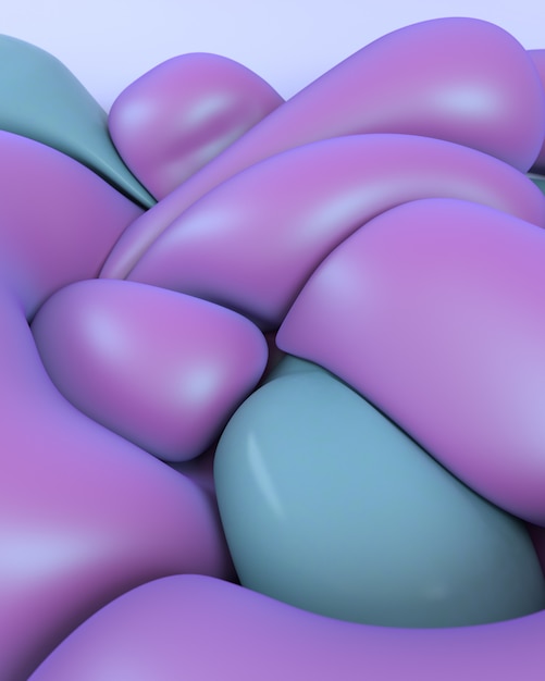 3d rendering illustration. Abstract smooth soft shapes. 