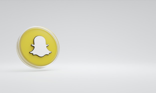 3d rendering illustration icon logo glass snapchat