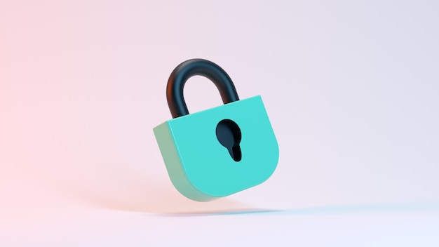 3d rendering illustration lock background