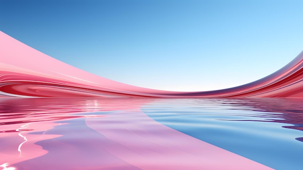 3d rendering of infinity swimming pool on the background of blue sky